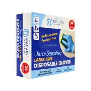 JUST GLOVES DOMESTIC MULTI-PURPOSE ULTRA SENSITIVE LATEX FREE DISPOSABLE GLOVES 24PK