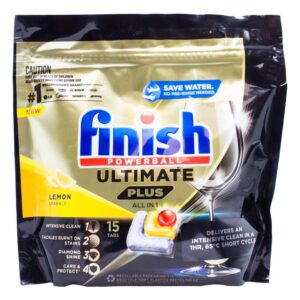 FINISH 15PK POWERBALL ULTIMATE PLUS ALL IN 1 LEMON
