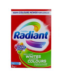 RADIANT 2kg LAUNDRY POWDER FRONT & TOP LOADER BRILLIANT WHITES SHARPER COLOURS