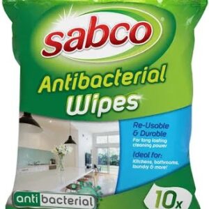 SABCO ANTIBACTERIAL WIPES 10PK