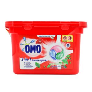 OMO 15PK 3 IN 1 LAUNDRY CAPSULES FRESH EUCALYPTUS SCENT