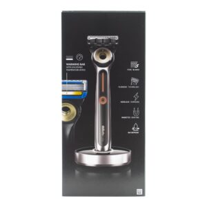 GILLETTE LABS HEATED SHAVING KIT WITH HEATED RAZOR - 2 CARTRIDGES & MAGNETIC CHARGING DOCK X1 SMART PLUG - POWERED BY BRAUN