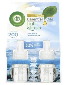 AIRWICK ESSENTIAL OILS SEA MIST & BLUE MINERALS PLUG-IN DIFFUSER REFILL 2PK